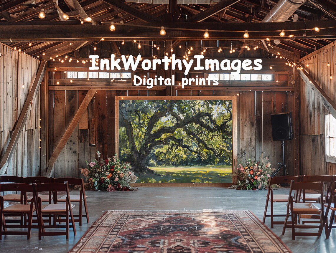 Majestic Oak Tree, Sunlit Forest Scene Art Print - Image 6
