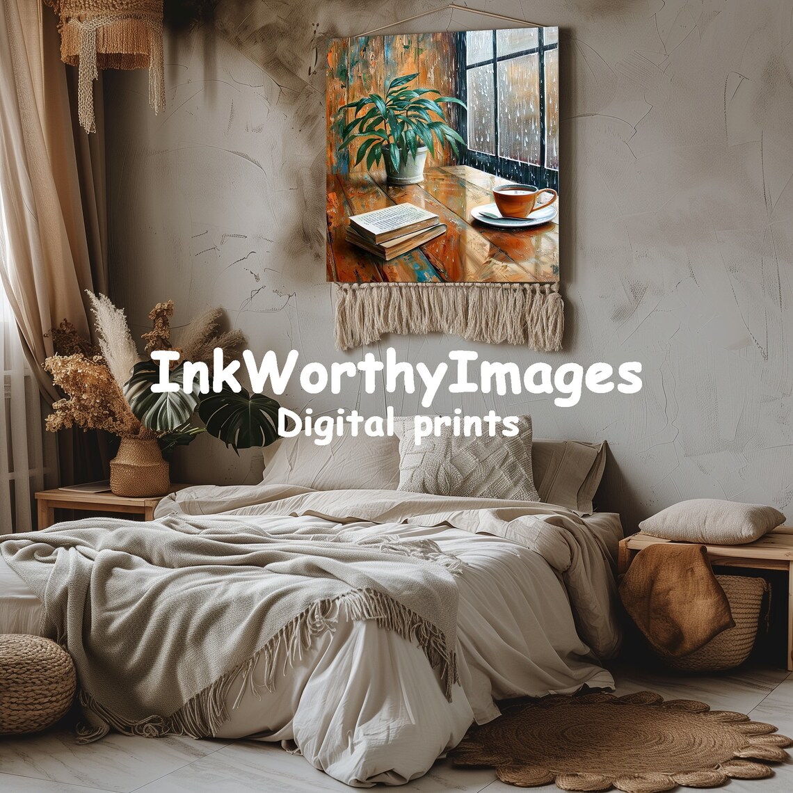 Cozy Rainy Day Window, Coffee And Books - Image 3