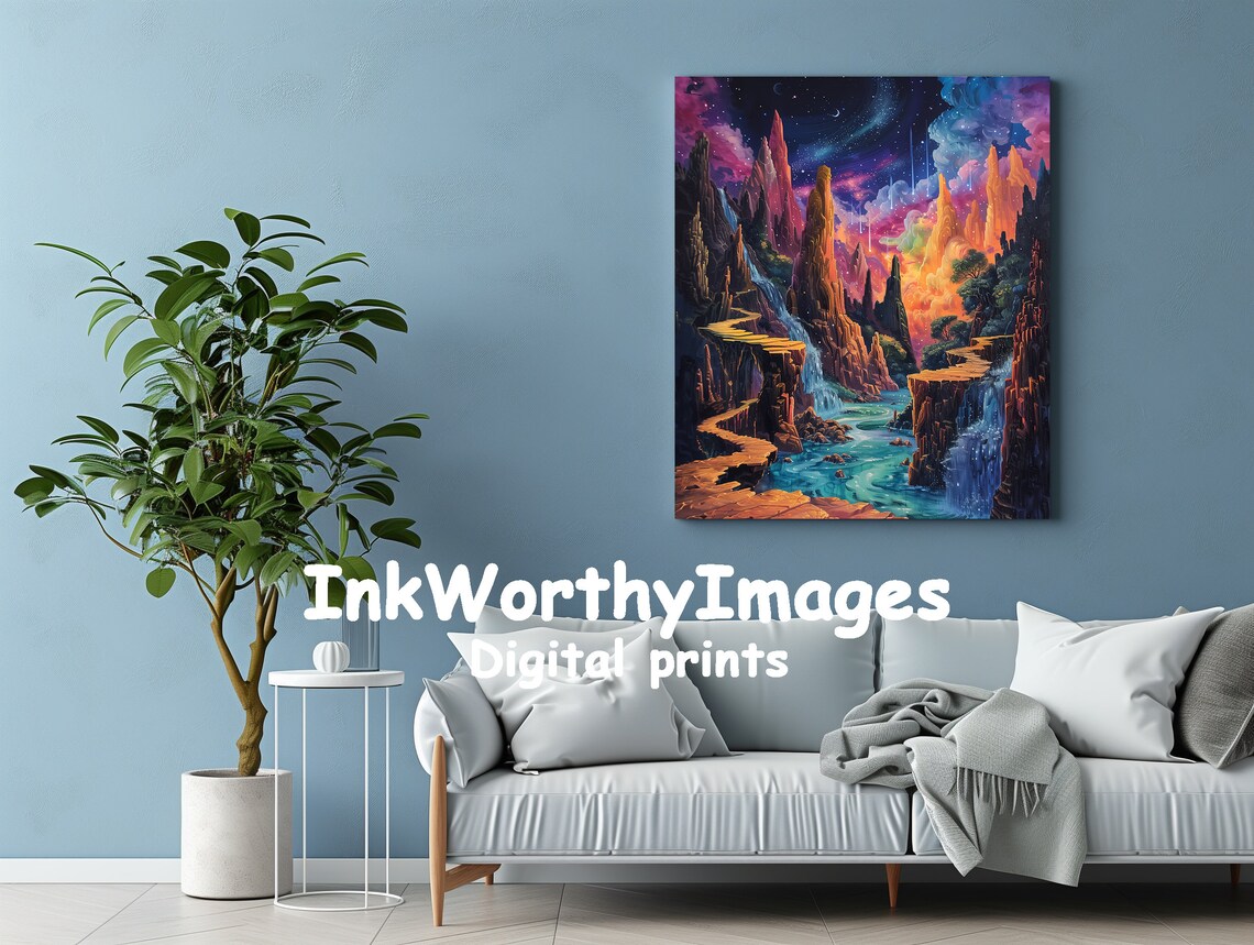 Fantasy Dreamscape, Mystical Surreal Landscape Art Print - Image 2