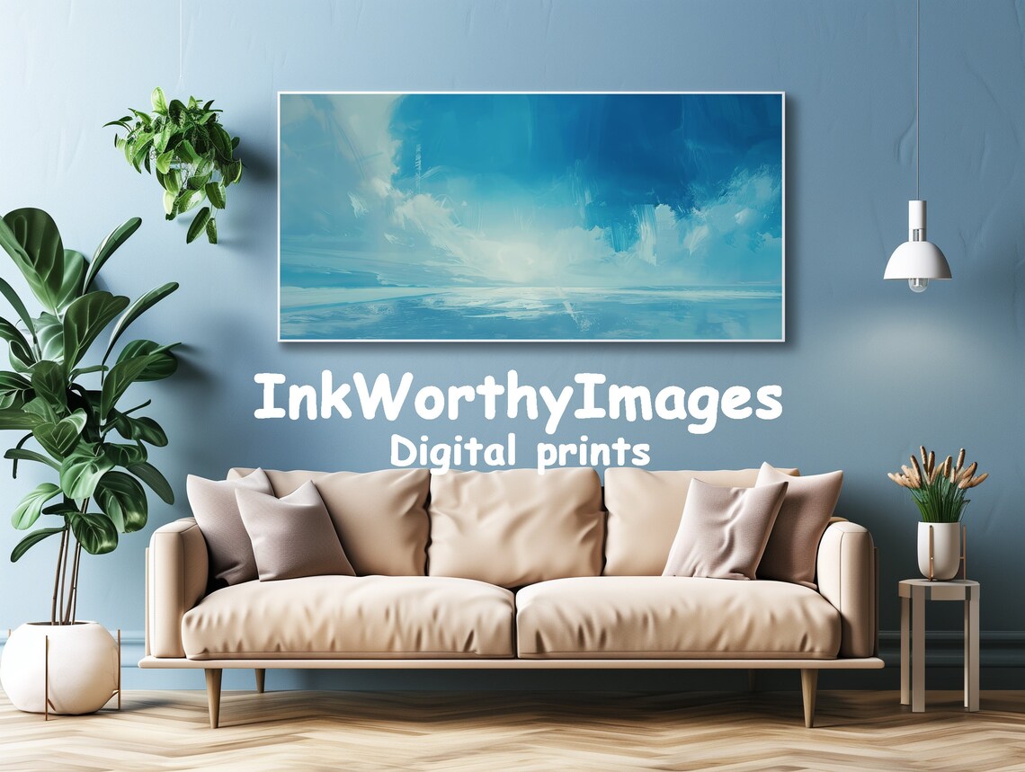 Serene Ocean Horizon Abstract Seascape, Minimalist - Image 4
