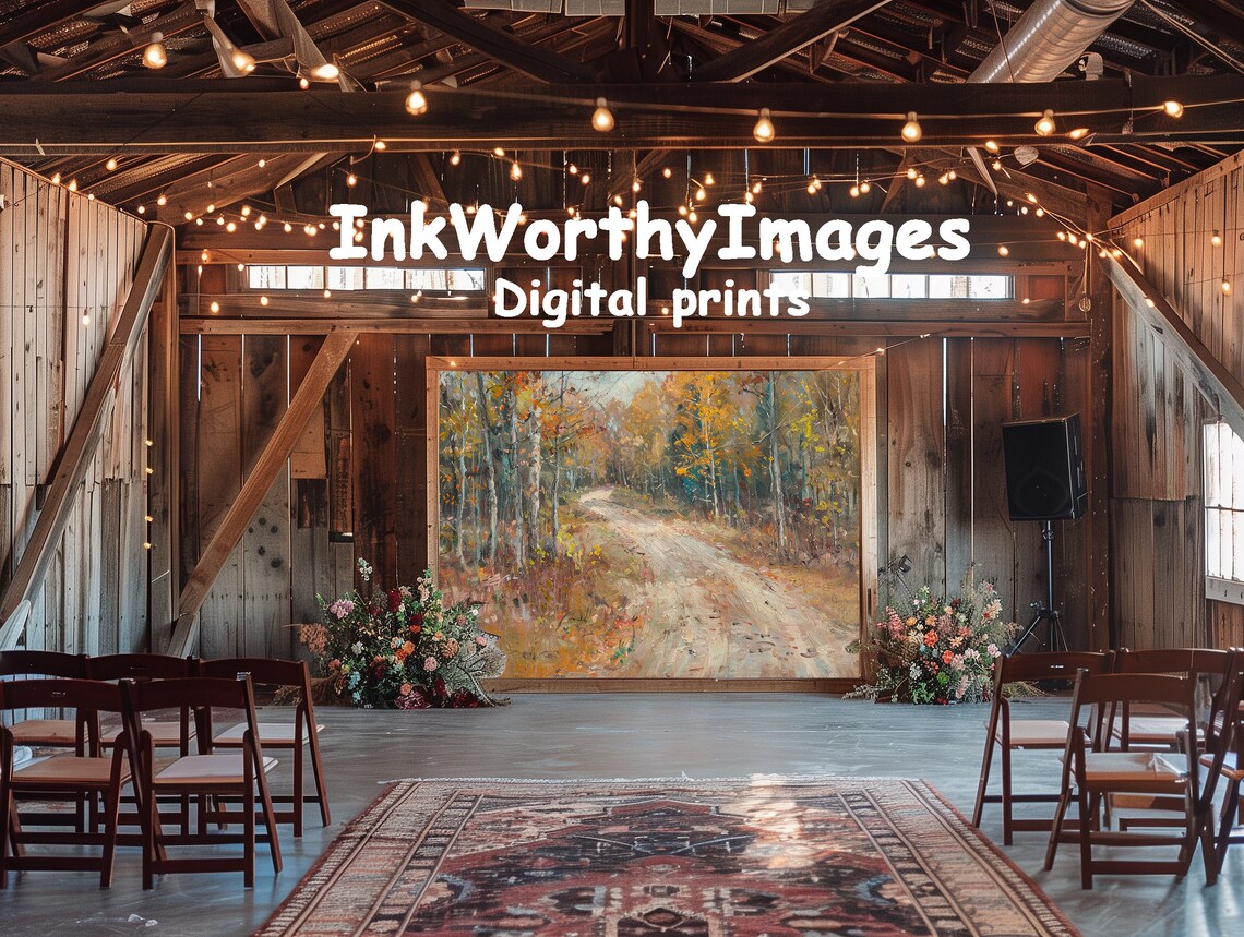 Rustic Autumn Path, Impressionist Forest Landscape - Image 6