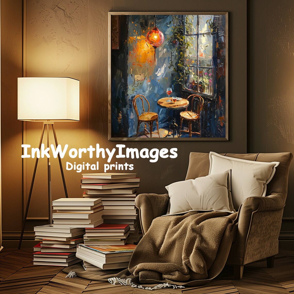 Cozy Restaurant Corner, Vintage Romantic Wall Art - Image 3