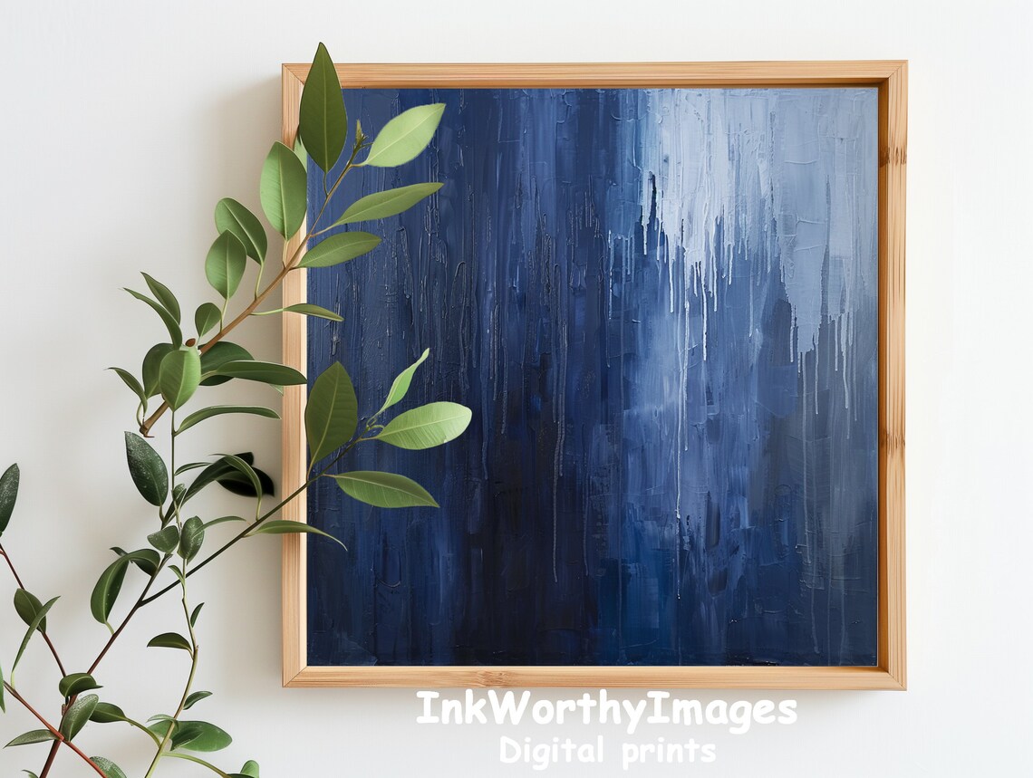 Deep Ocean Blue Abstract, Modern Minimalist Art Print - Image 6