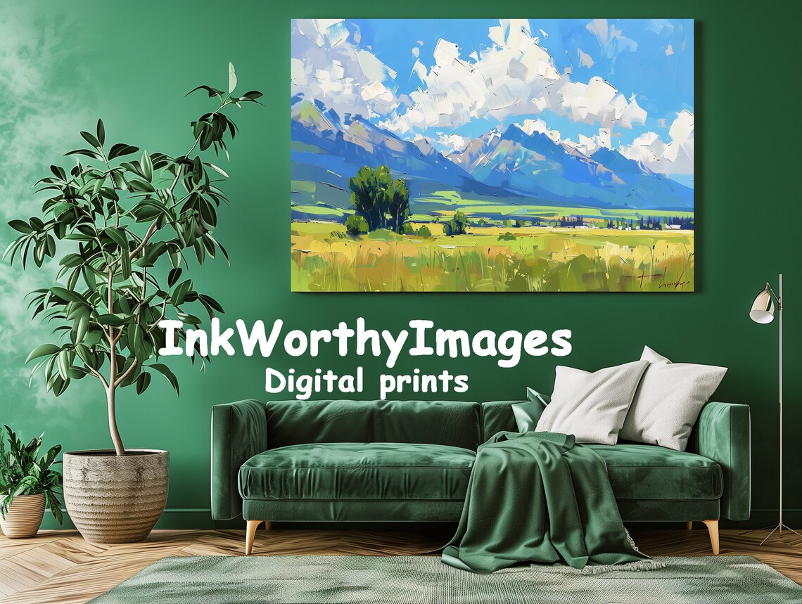 Vibrant Mountain Landscape, Modern Impressionist Art - Image 2