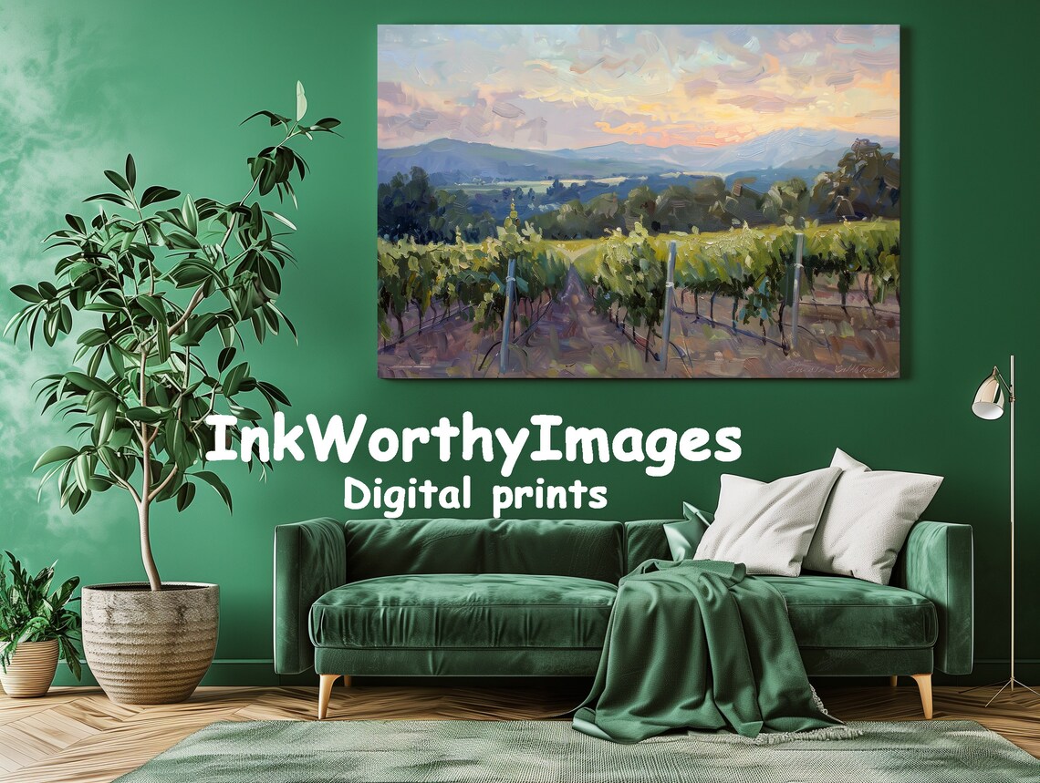 Tuscan Vineyard Sunset, Italian Countryside Landscape - Image 2
