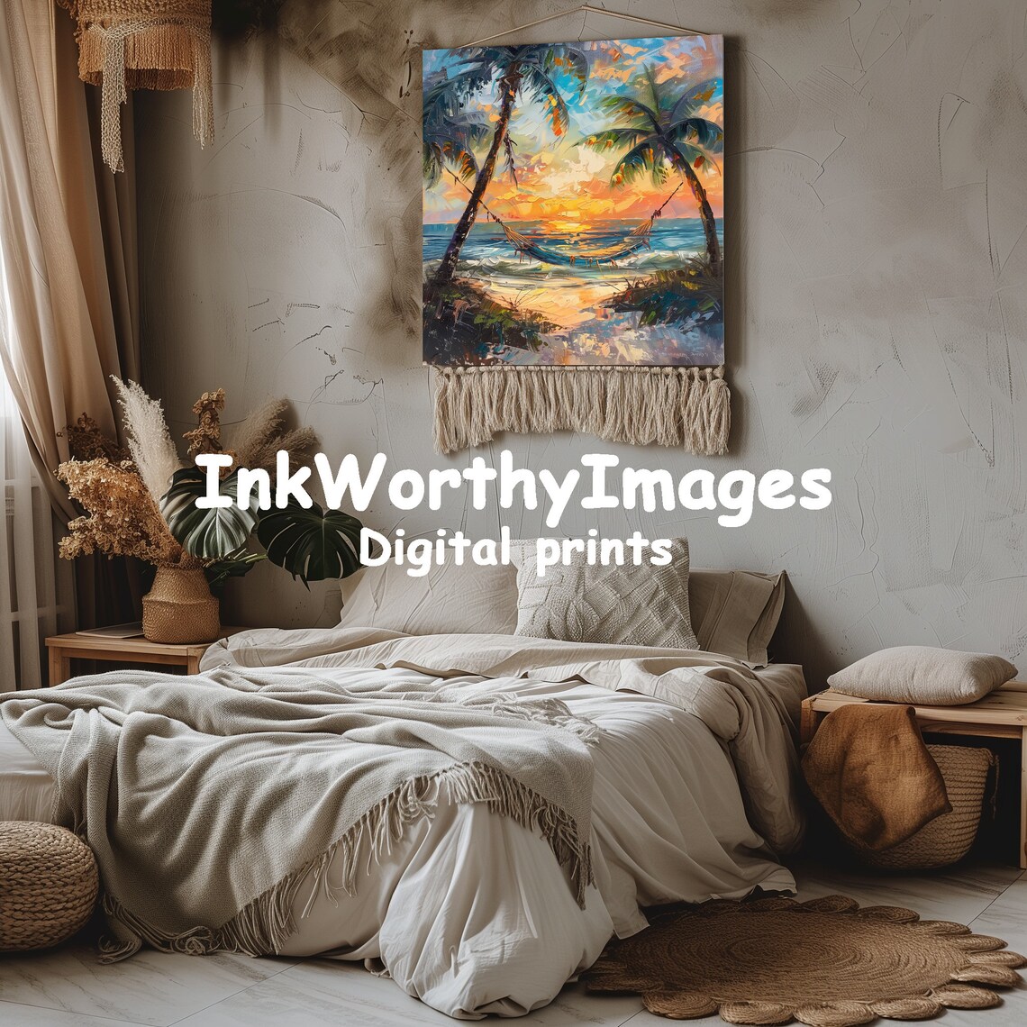 Tropical Beach Sunset, Relaxing Coastal Scene - Image 3