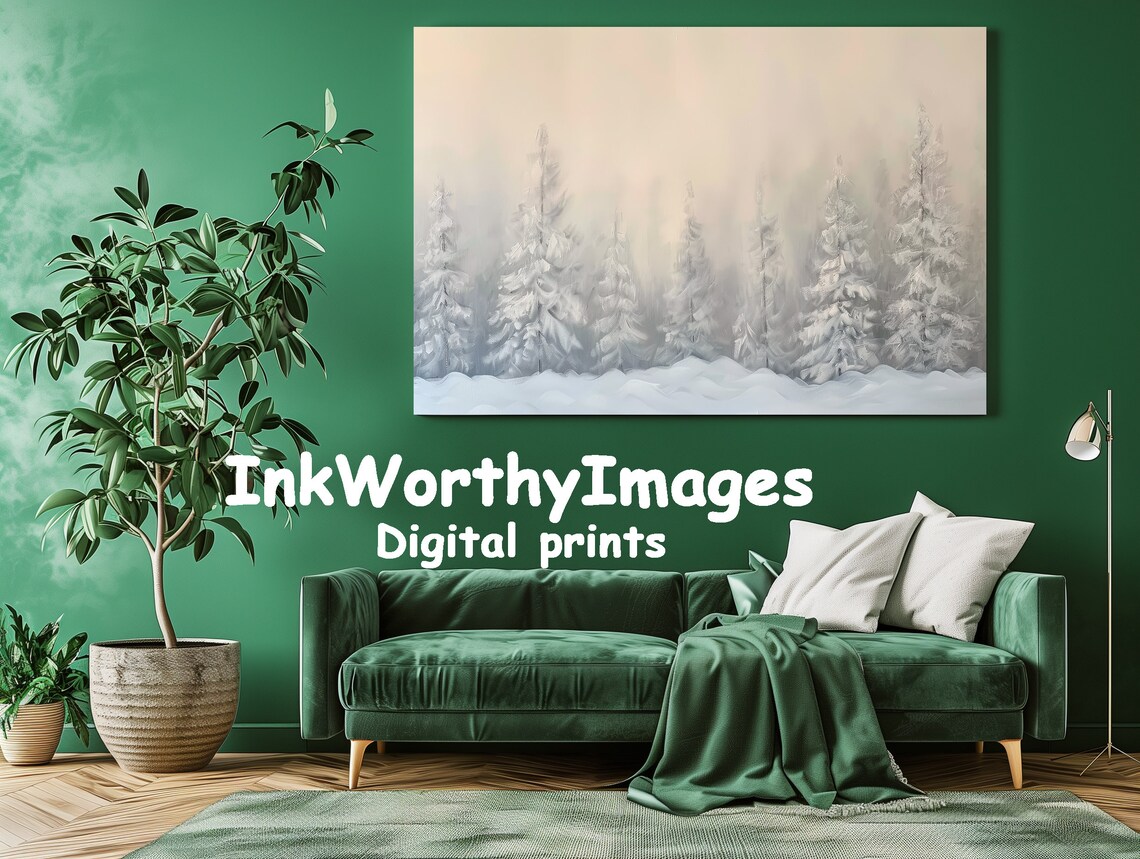 Minimalist Winter Forest, Serene Snowy Landscape - Image 3