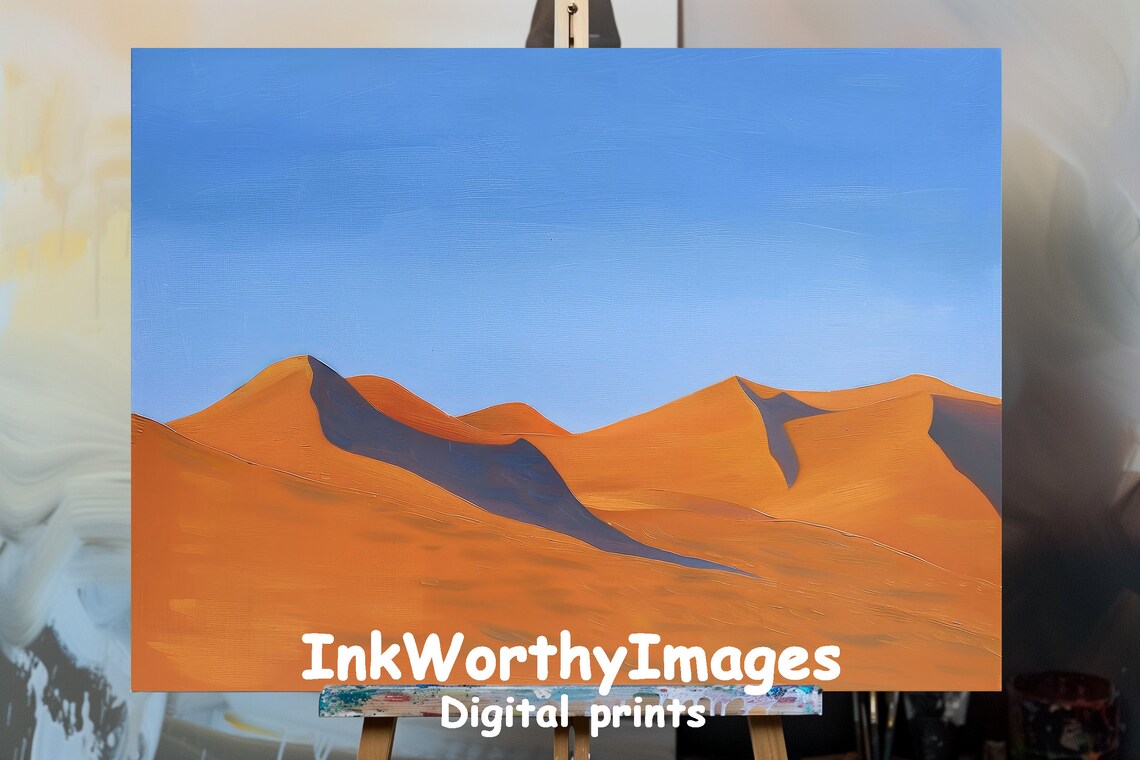 Minimalist Desert Landscape, Abstract Sand Dunes
