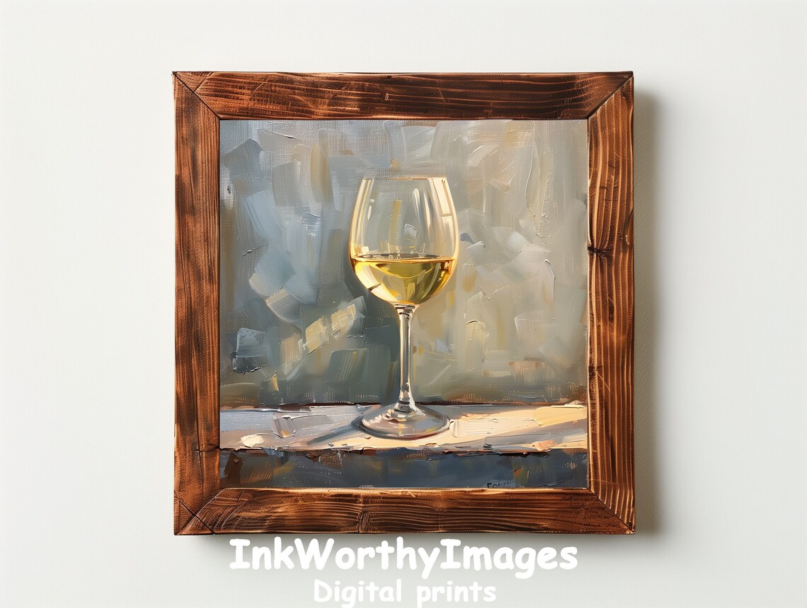 Elegant Wine Glass Painting, Modern Still Life - Image 3