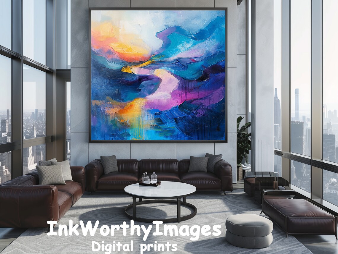 Serene Abstract Color Flow, Modern Art Print - Image 5