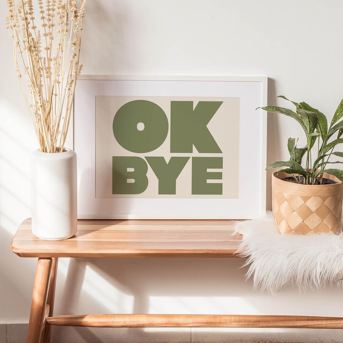 Ok Bye Green Bold Typography Fun Modern Trendy Gallery Wall Poster - Image 4