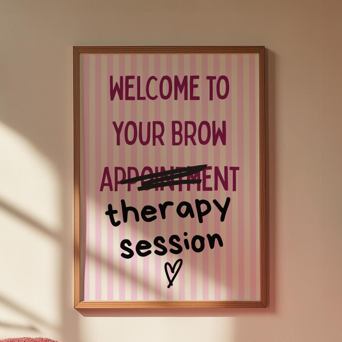 Welcome to Your Brow Therapy Session Funny Salon Quote Poster