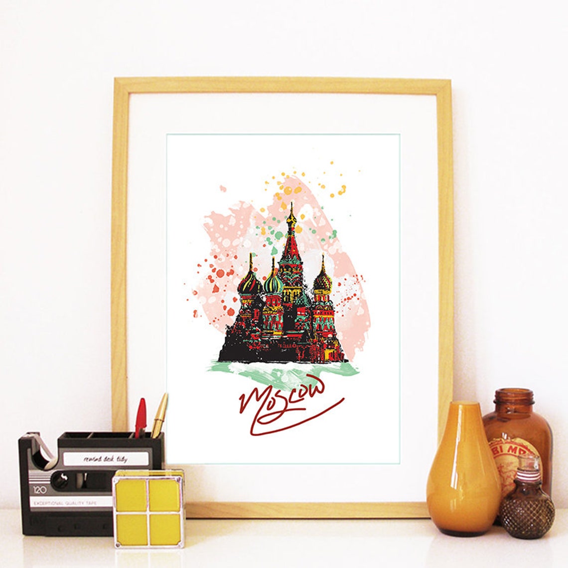 Moscow Print Moscow Skyline Moscow Art Moscow Poster Moscow Watercolor Moscow Art Print Moscow Map Moscow Wall Art Moscow Russia - Image 2