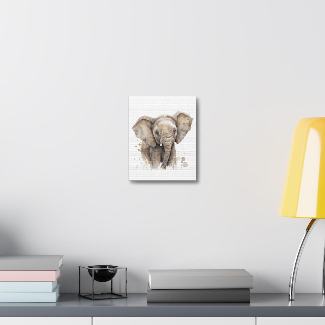 Watercolor Baby Elephant Safari Nursery Animal Portrait Wall Print - Image 3