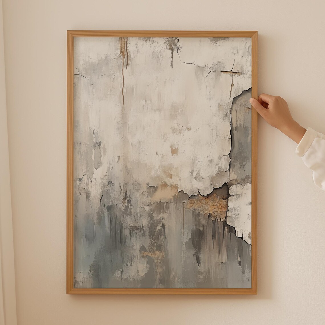 Textured Beige Wabi Sabi Abstract Plaster Art Japandi Neutral Poster