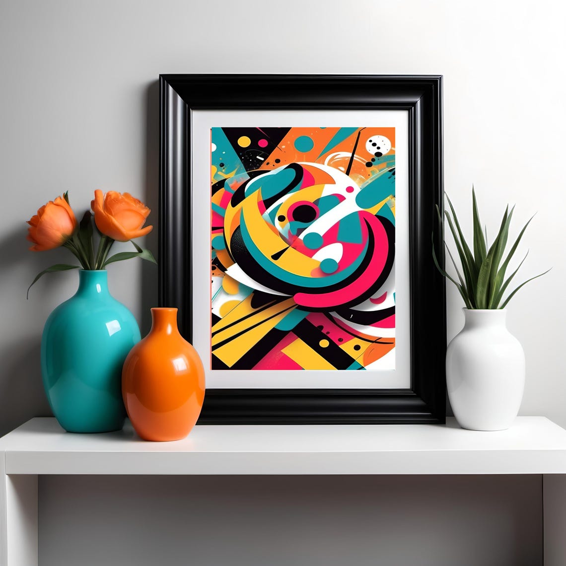 Abstract Pop Art Bold Graphic Wall Art Gift Idea Vibrant Colors Comic Style Playful Modern Decor For Home Or Office - Image 3