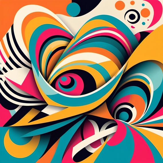 Abstract Pop Art Bold Graphic Wall Art Gift Idea Vibrant Colors Comic Style Print Playful Modern Decor Gift