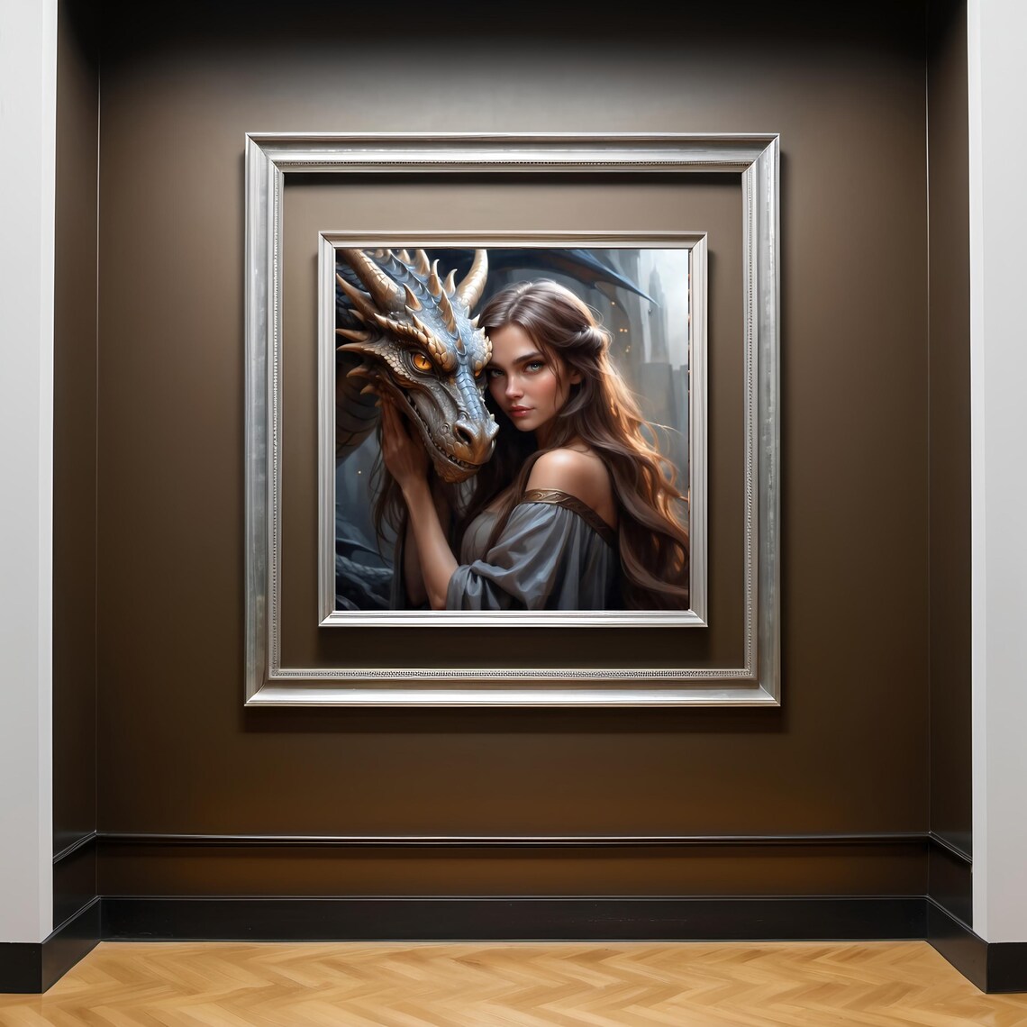 Sorceress and Dragon, Mystical Fantasy Art Print - Image 3