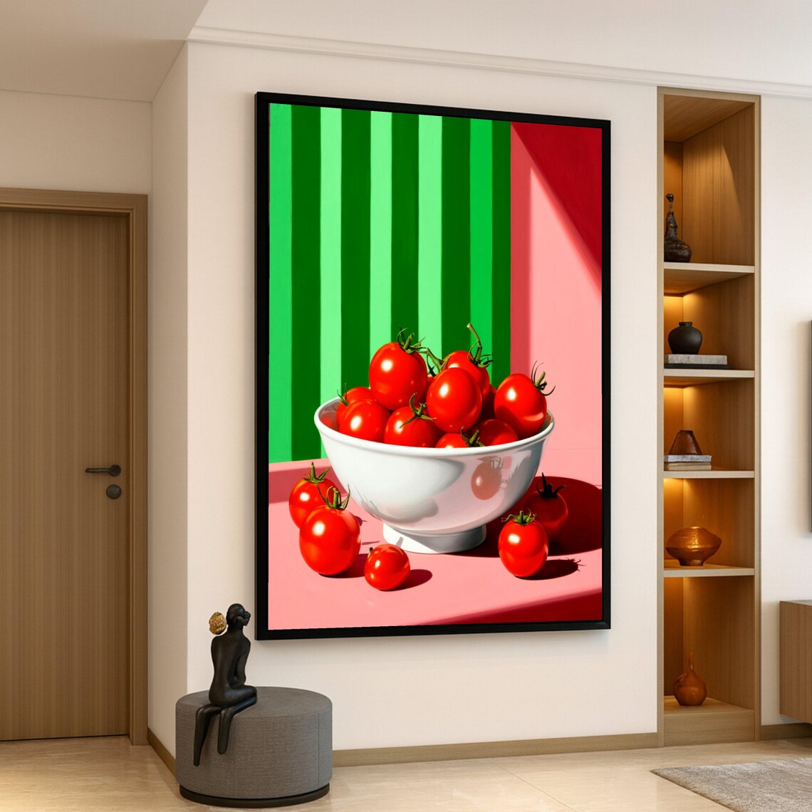 Vibrant Red Tomatoes In White Bowl Art Print