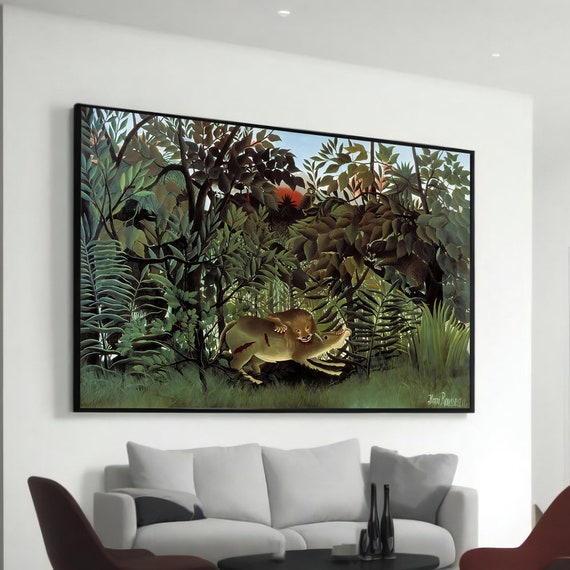 Henri Rousseau The Sleeping Lion Reproduction Handpainted Canvas Unique Art For Home Decor Lovers