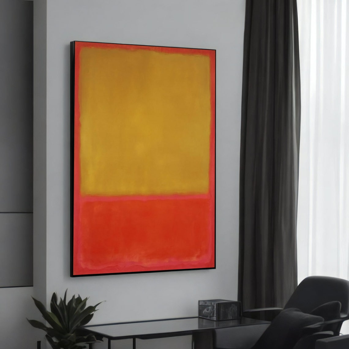 Rothko Inspired Golden Yellow and Orange Abstract Color Field Poster