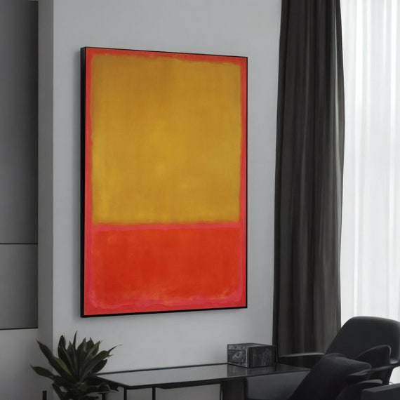Mark Rothko Yellow And Red Abstract Canvas Painting Modern Art For Living Room Bright Wall Decor Gift
