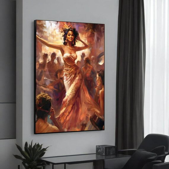 Celebratory Samba Dancer Canvas Art Vibrant Wall Decor Framed Print Ready To Hang Danceinspired Home