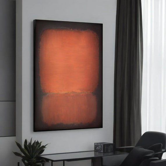 Mark Rothko Warm Orange Abstract Canvas Painting Modern Art For Living Room Subtle Wall Decor Gift