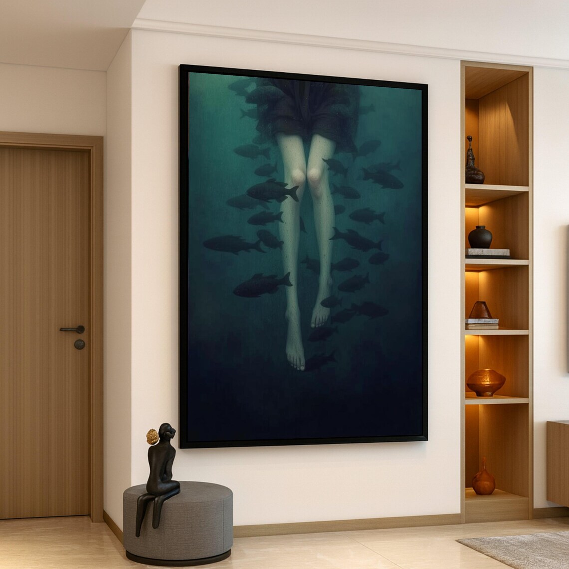 Dreamy Underwater Scene, Surreal Ocean Art Print