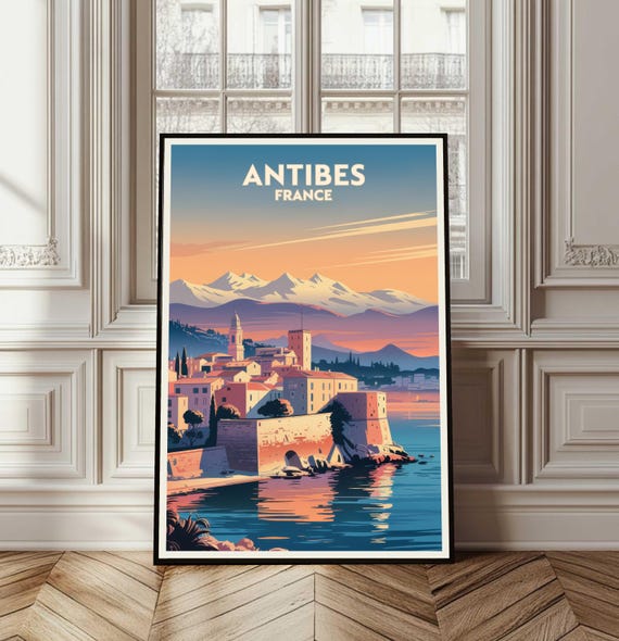 Antibes Poster Travel France Print Wall Art City Gift Annecy Illustration Home Decor
