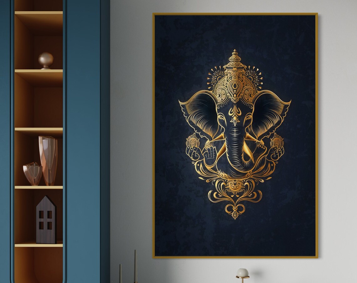 Lord Ganesha Art Print, Elegant South Asian Art