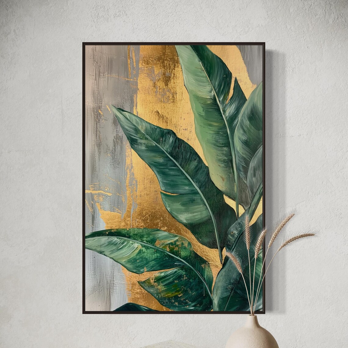 Banana Leaf Art Print, Tropical Botanical Abstract