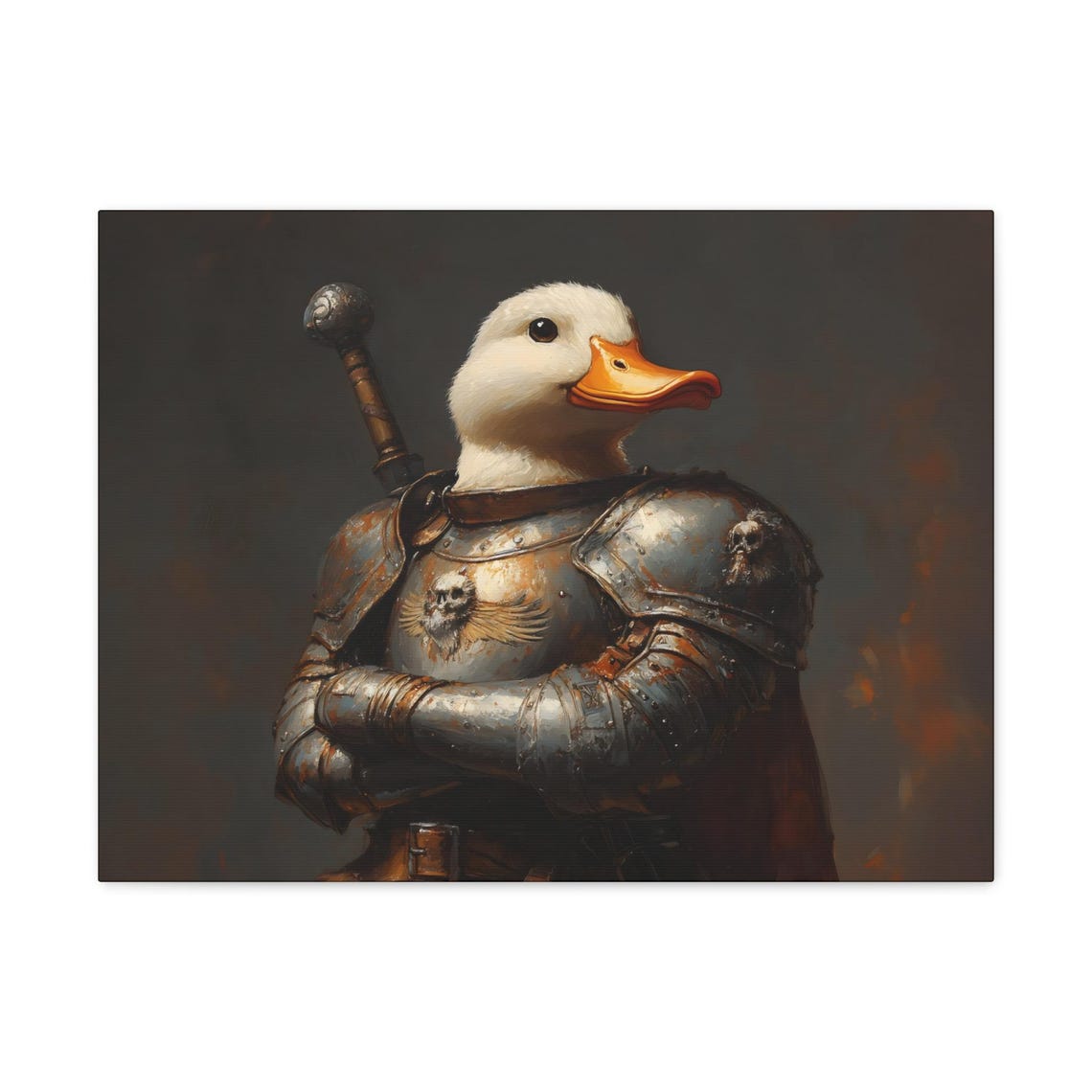 Maximalist Eclectic Medieval Duck Knight Print Bold Altered Animal Portrait Fantasy Fun Colorful Renaissance Rustic Art - Image 3