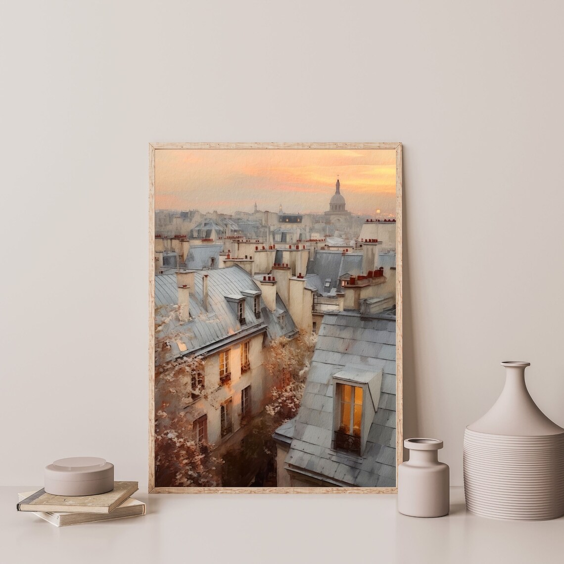 Paris Rooftops, Vintage Paris France Travel Poster - Image 3