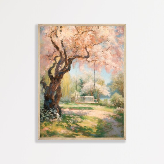 Countryside Swing Retro Farmhouse Landscape Art Print