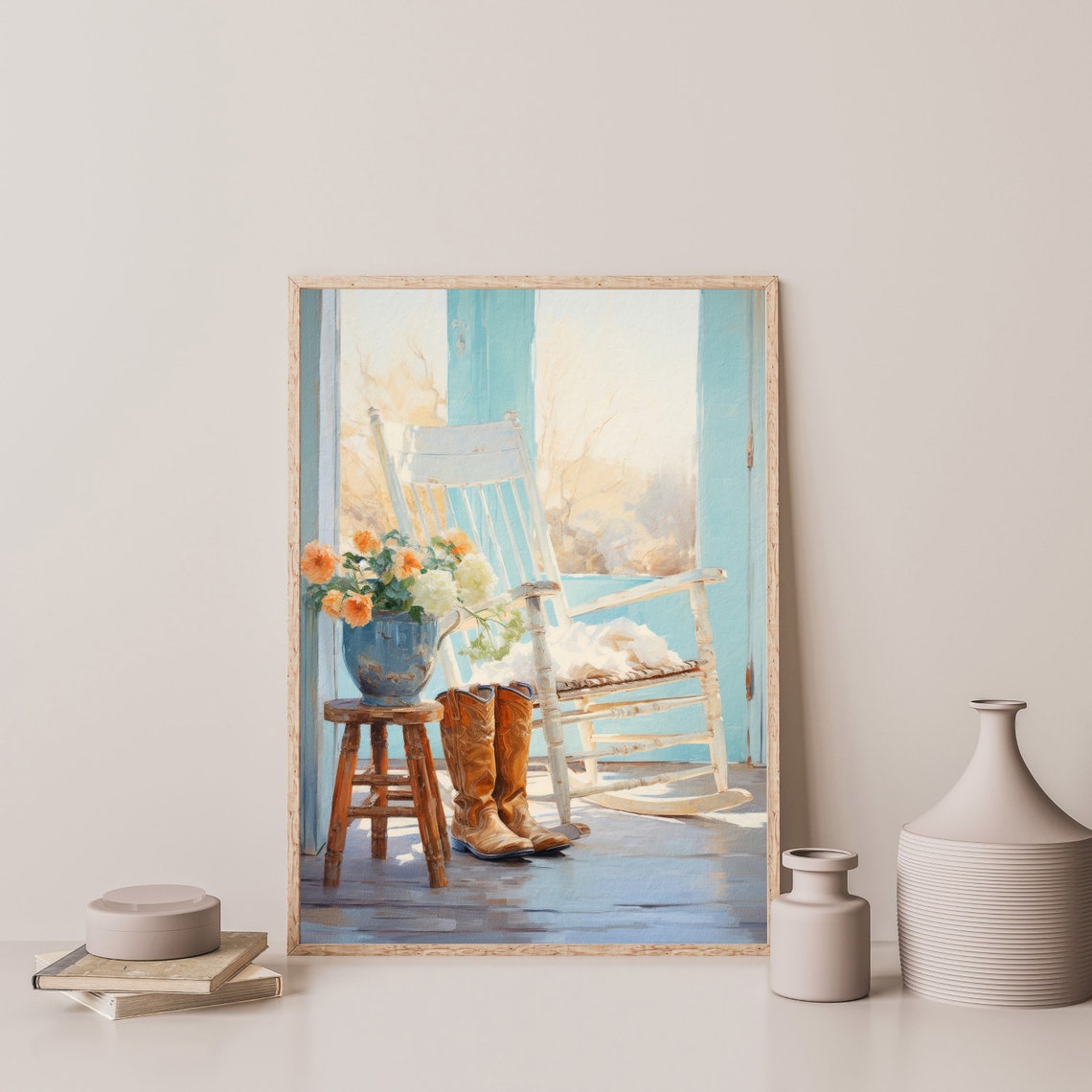 Country Wall Art Vintage Cowgirl Wall Art Print Antique Modern Farmhouse Decor Rustic Cowboy Boots Painting P 655 - Image 3