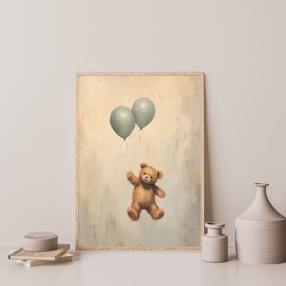 Teddy Bear Retro Kids Room Art Print, Nursery Decor - Image 3