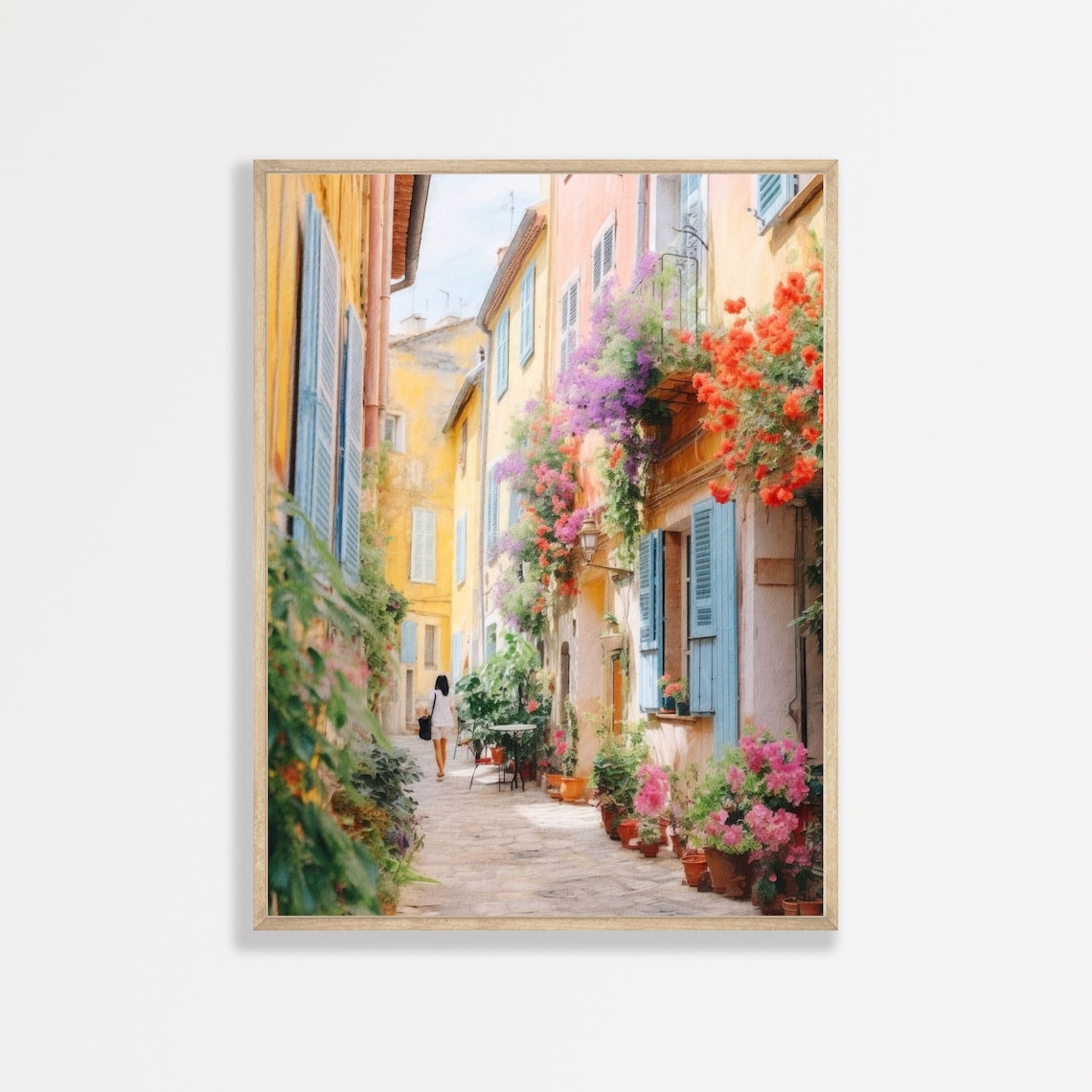 Pastel Retro European Alleyway Bedroom Poster Print