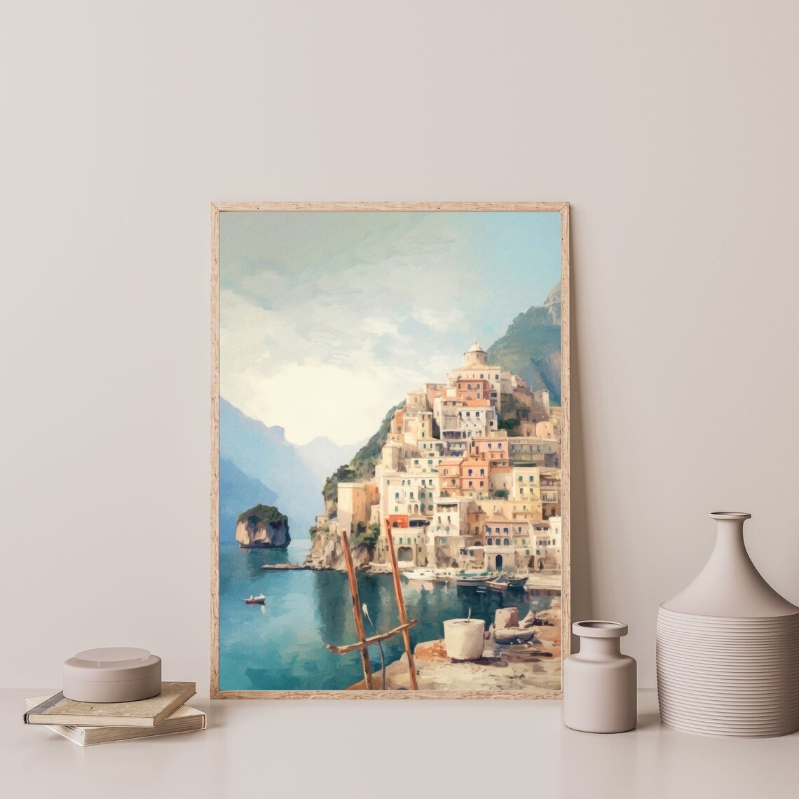 Amalfi Coast Retro Italy Bedroom Travel Poster - Image 3
