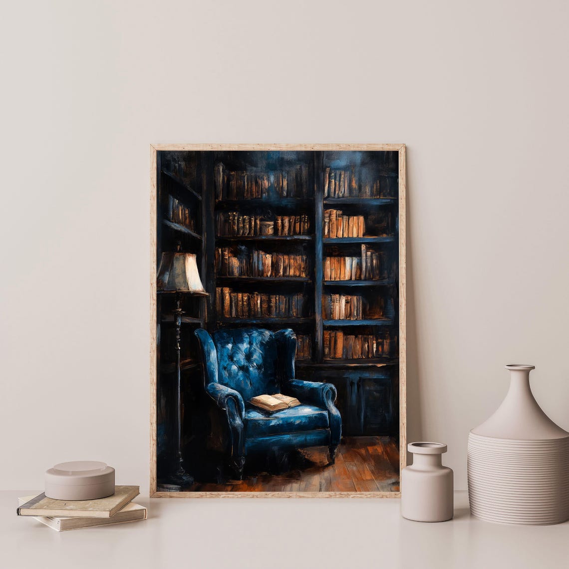 Moody Library Painting Vintage Bookish Interior Wall Art Dark Academia Antique Home Decor Rustic Print 1015 - Image 3