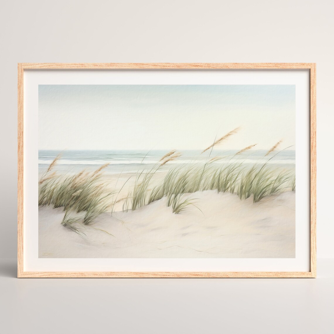 Beach Grass Minimalist Coastal Wall Art Print - Image 2
