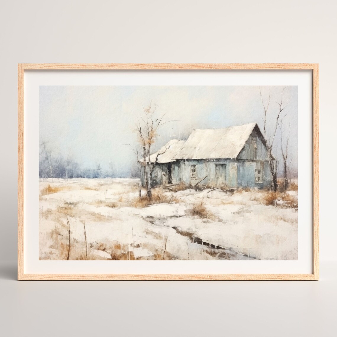 Winter Landscape Print, Retro Farmhouse Art Print - Image 2
