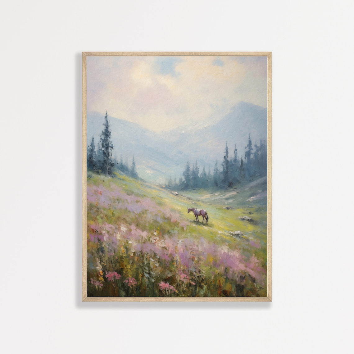 Horse Painting Vintage Countryside Art Print