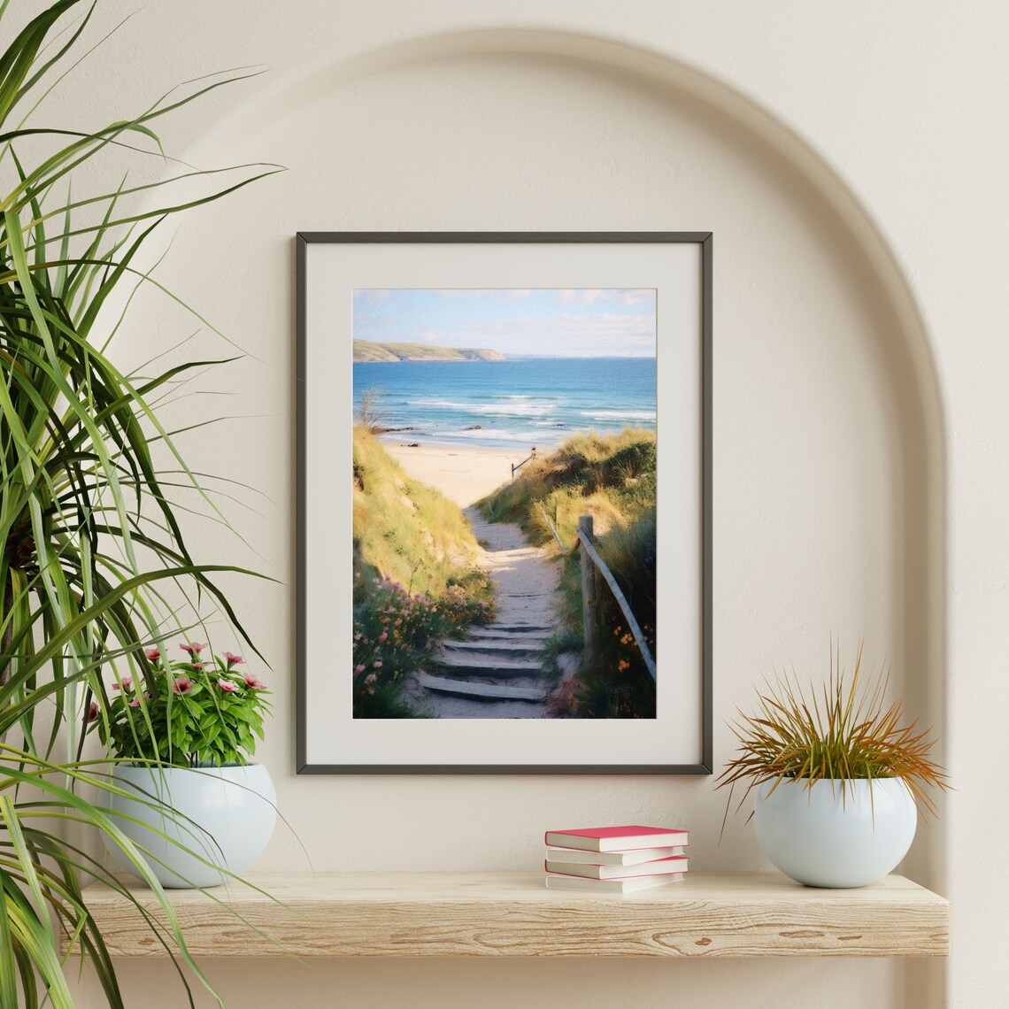 Beach Path, Vintage Coastal Oil Painting Print - Image 2