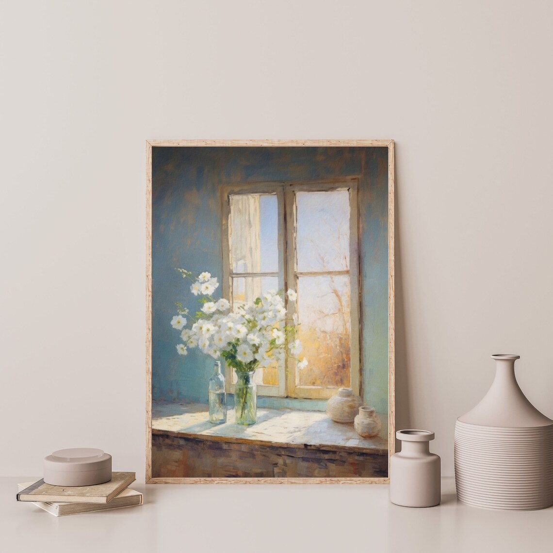 Floral Still Life Retro Cottage Aesthetic Art Print - Image 3