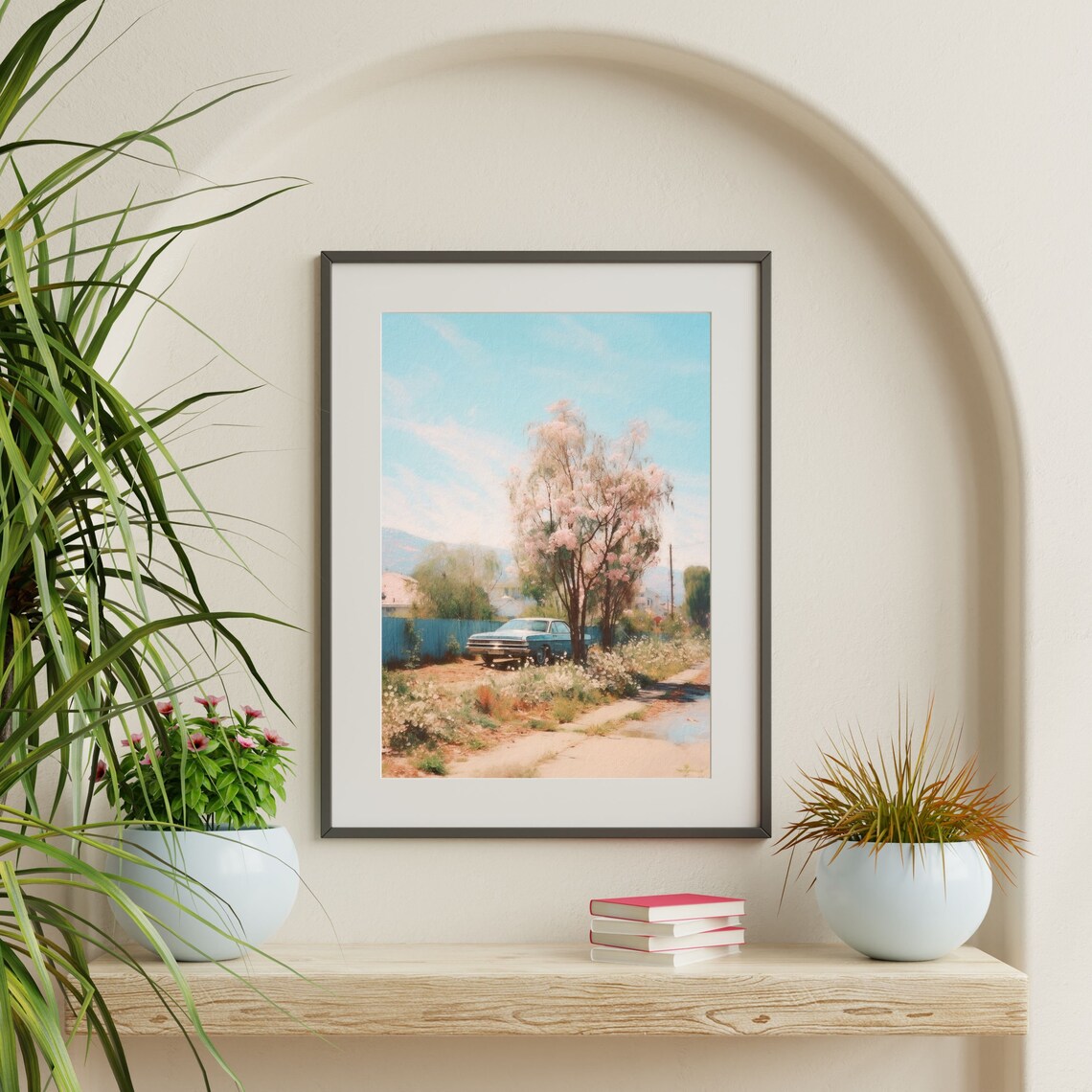 Retro Car Painting Aesthetic, Vintage Bedroom Art Print - Image 2