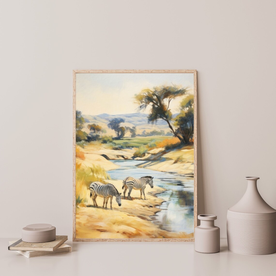 Zebra Retro Safari Nursery Animal Art Print, Kids Decor - Image 3