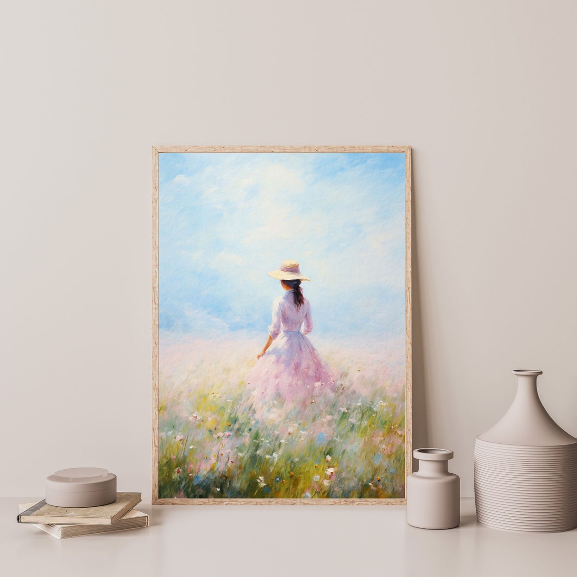Retro Country Painting Vintage Modern Farmhouse Decor Minimal Trendy Eclectic Wall Art P 565 - Image 3