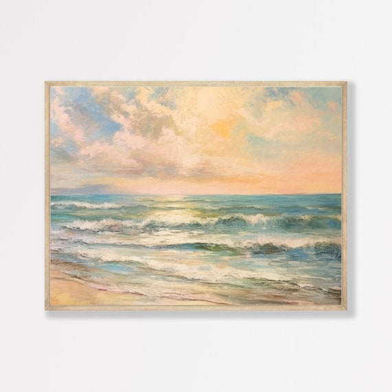 Seascape Oil Painting Retro Aesthetic Art Print