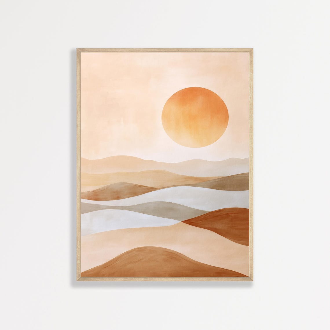 Neutral Desert Dunes Sun Minimalist Abstract Warm Beige Art Poster